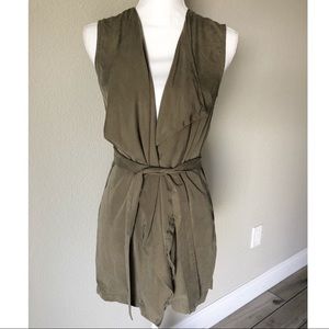 Green Sleeveless Cardigan